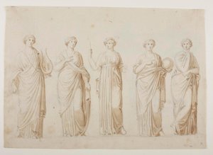 Muserna Terpsichore, Erato, Clio, Urania och Polyhymnia av Bertel Thorvaldsen