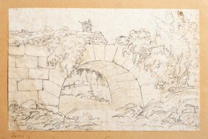 Ponte de Nono-bron över floden Marrano, utanför Rom (?) av Bertel Thorvaldsen
