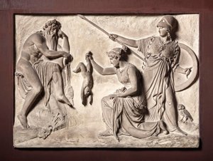 Thetis doppar Akilles i floden Styx av Bertel Thorvaldsen