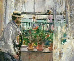 Eugene Manet (1834-92) på Isle of Wight (olja på duk) av Berthe Morisot