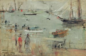 Hafenszene, Isle of Wight av Berthe Morisot