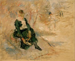 Ung kvinna som lämnar över sin skridsko av Berthe Morisot