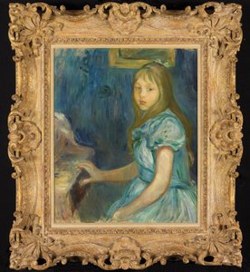 Lucie Léon vid pianot av Berthe Morisot