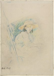 Sittande tjej (Julie Manet) av Berthe Morisot