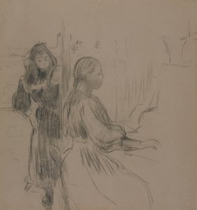 Studie för La Musique, 1893 (kol på lagt papper) av Berthe Morisot