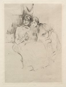Teckningslektionen (Berthe Morisot teckning med sin dotter) av Berthe Morisot