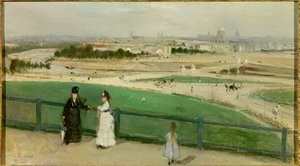 Utsikt över Paris från Trocaderos höjder. Målning av Berthe Morisot (1841-1895)
