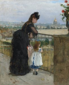 Kvinna och barn på en balkong av Berthe Morisot