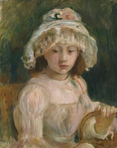 Ung flicka med hatt av Berthe Morisot
