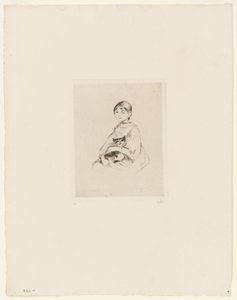 Ung flicka med katt av Berthe Morisot