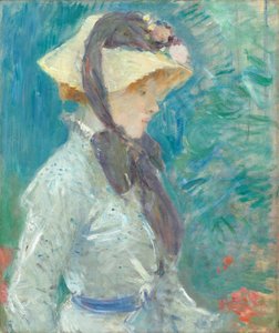 Ung kvinna med en stråhatt av Berthe Morisot