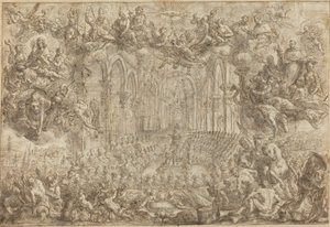 Konciliet i Trent med Saint Thomas som besegrade kättarna av Biagio Falcieri