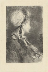 Konstnärens fru i profil mot höger, ca. 1880.