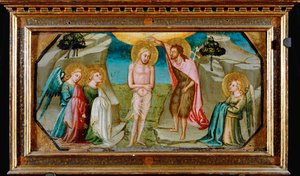 Kristusdopet med änglar (målning på duk)