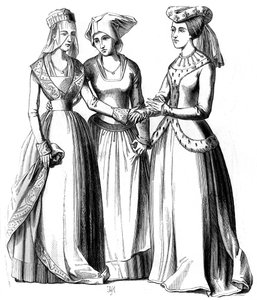 En borgare, en bonde och en adlig kvinna, 1300-talet 1849.