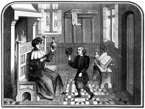 Inuti läkarhuset, 1400-talet 1849. av Bisson and Cottard