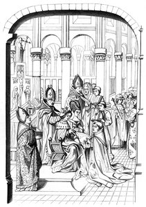 Kröningen av kung Karl V av Frankrike 1337-1380, 1300-talet 1849.