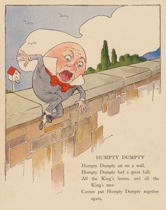 Barnkammarramsa: Humpty Dumpty (färglitografi)