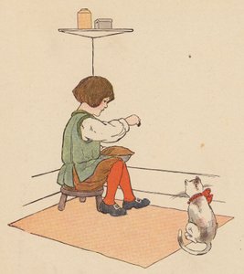 Barnkammarramsa: Lille Jack Horner (färglitografi) av Blanche Fisher Wright