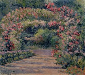 Rose Arbor at Giverny (olja på duk)
