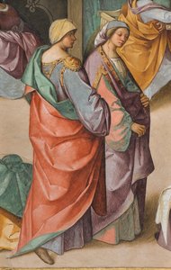 Centralskepp, andra nordspann, Jungfruns födelse, Boccaccio Boccaccino 1514-15, detalj av Boccaccio Boccaccino