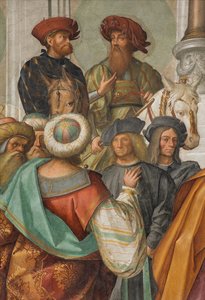 Central Nave, Second North Span, Jungfruns äktenskap, Boccaccio Boccaccino 1514-15, Detalj av Boccaccio Boccaccino