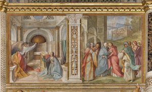 Central Nave, Third North Span, Annunciation, Visitation, Boccaccio Boccaccino 1516-17 av Boccaccio Boccaccino