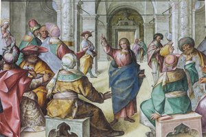 Jesus bland de skriftlärda av Boccaccio Boccaccino