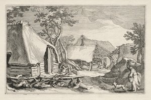 Landskap med bondgårdar, 1613-1614. av Boetius Adams Bolswert