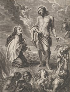 Sankta Teresa av Avila går i förbön för Bernardino de Mendoza, ca. 1640-59.