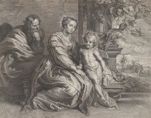 Den heliga familjen med en papegoja, ca. 1625-59.