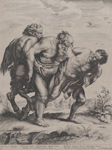 Den berusade Silenus, stödd av en Satyr och en Faun, 1625-5