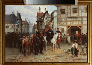General Gebhard Leberecht von Blucher (1742-1819) med kosackerna i Bautzen (Tyskland)