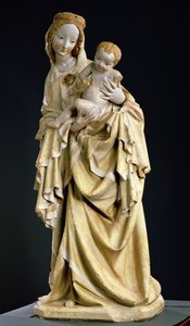 Krumauer Madonna, ca 1400 (polykrom sten)