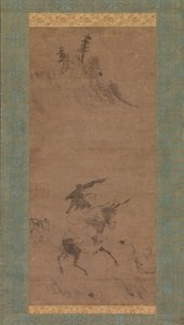 Su Shi Riding a Donkey, tidigt 1400-tal. av Bokudo Sojun