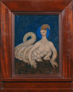 Den ärorika vampyren (olja på kartong) av Boleslaw Biegas