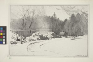 Lime Burning (bläck på papper) av Bolton Coit Brown