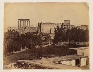 Balbek: Utsikt över Akropolis (albumintryck)