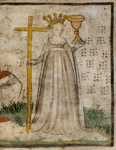Norra tvärskeppet, ärkeängelns altare, Bakom altartavlan freskerna av Bonifacio Bembo, La Vituà La Faith av Bonifacio Bembo