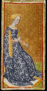 Drottning av trollstavar. Tarotkort, 1441-1444.