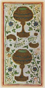 The Two of Cups, faksimil av ett tarotkort från 
