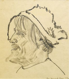 Konstantin Stanislavsky som Satin i pjäsen The Lower Depths av M. Gorky, 1922 av Boris Dmitrievich Grigoriev