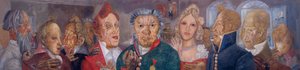 Personer i komedin The Government Inspector av N. Gogol, 1933-1934 av Boris Dmitrievich Grigoriev