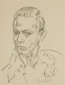 Porträtt av balettdansösen och koreografen Sergey Lifar 1905-1986 av Boris Dmitrievich Grigoriev