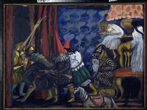 En båtmässa. Verk av Boris Dmitryevich Grigoriev (1886-1939), tempera på kartong av Boris Dmitrievich Grigoriev