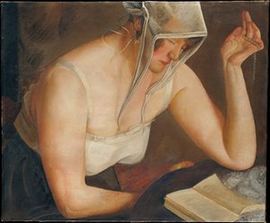 Kvinna som läser, c. 1922 av Boris Dmitrievich Grigoriev