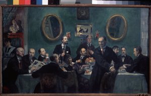 Medlemmar i World of Art Movement av Boris Mikhailovich Kustodiev