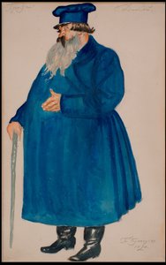 Köpman Dikoy. Kostymdesign för pjäsen Stormen av A. Ostrovsky, 1920. av Boris Mikhailovich Kustodiev