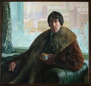 Porträtt av skulptören och arkitekten Isidor Zolotarevsky 1885-1961, 1922 av Boris Mikhailovich Kustodiev