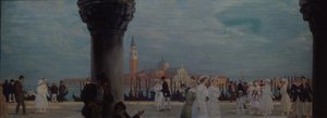 Promenade i Venedig, 1907-1908 av Boris Mikhailovich Kustodiev